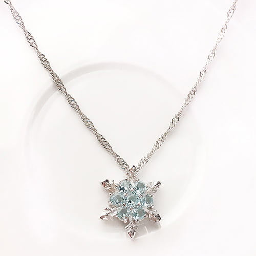 Women Glitter Silver Frozen Crystal Snowflake Pendant Necklace Long Chain Gift